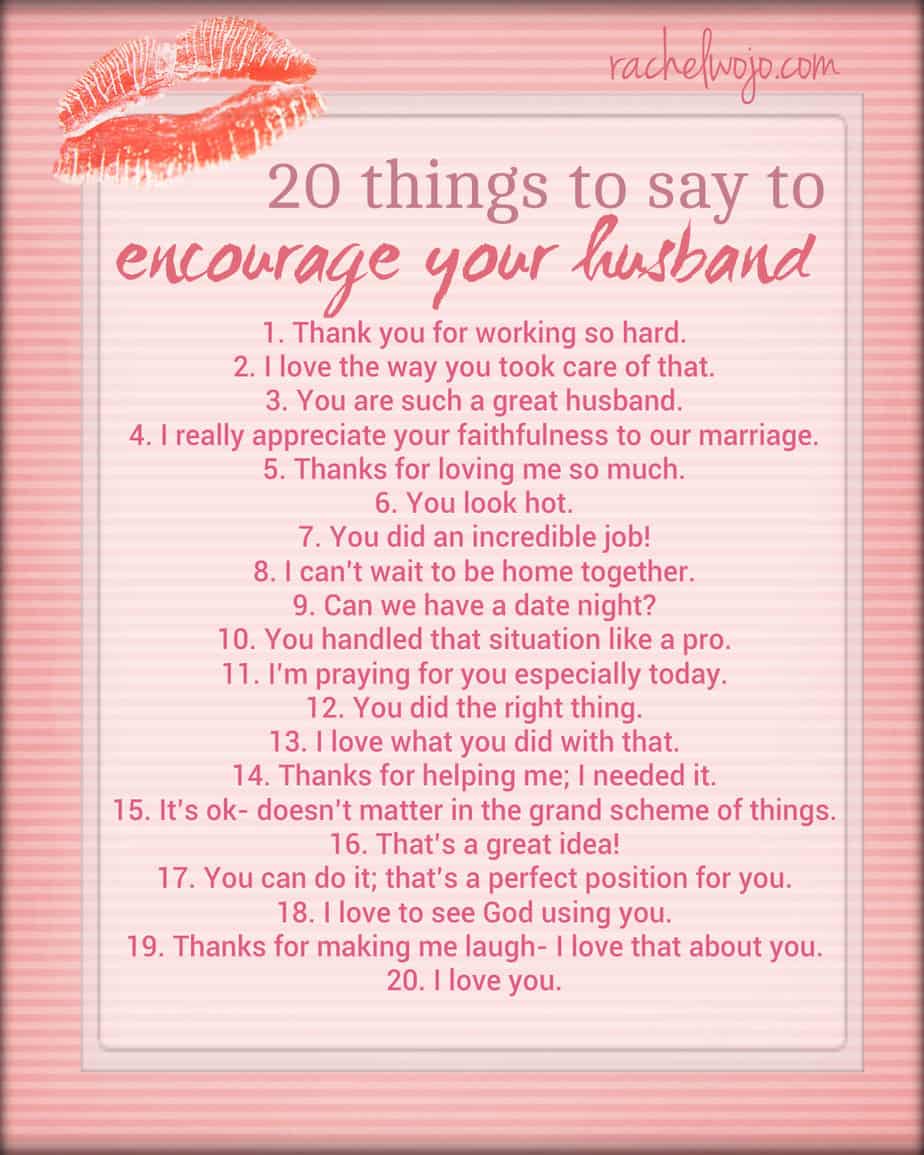 Encourage Your Husband Printable - RachelWojo.com