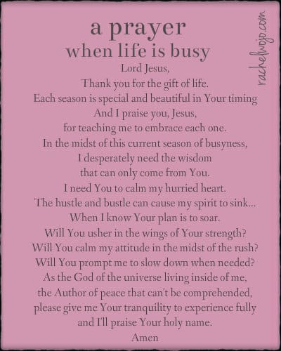 a prayer for when life is busy