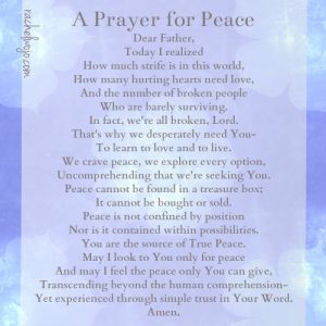 A Prayer for Peace - Rachel Wojo