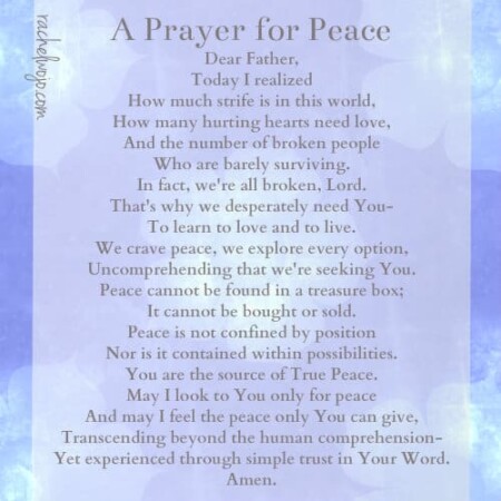 A Prayer for Peace - Rachel Wojo