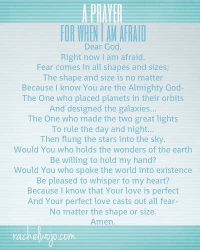 a prayer for when i am afraid