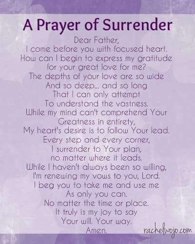 A Prayer of Surrender - RachelWojo.com