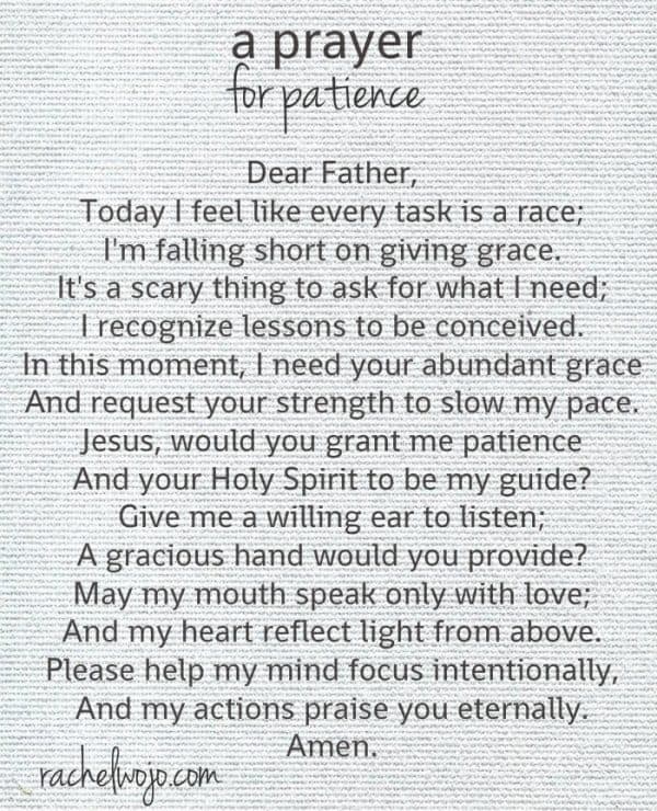 A Prayer for Patience - RachelWojo.com