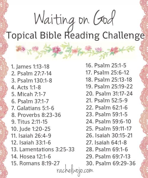 waiting on God Bible reading plan