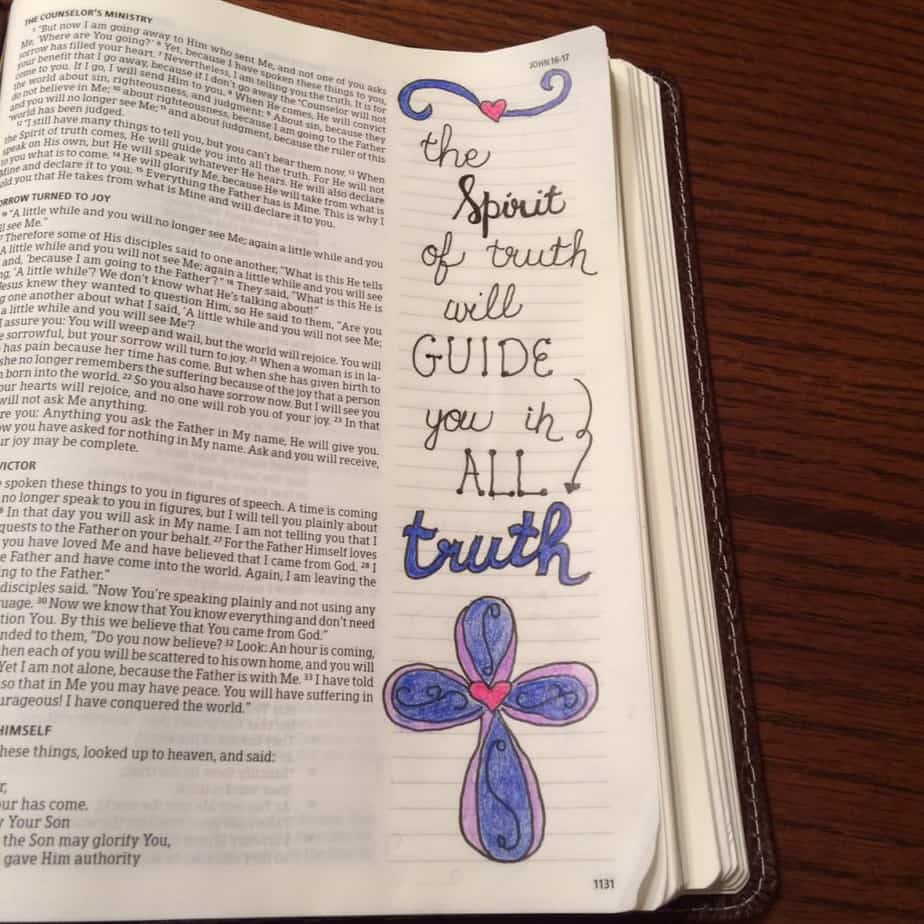 We often hear or say or do only partial truths, wouldn't you say? But oh how I need guidance in ALL truth. Desperately. Anyone else? #gentlyGodguides #journalingbible #biblejournaling #biblereading #onemorestep