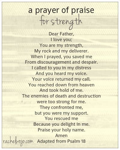 A Prayer of Praise for Strength- adapted from Psalm 18