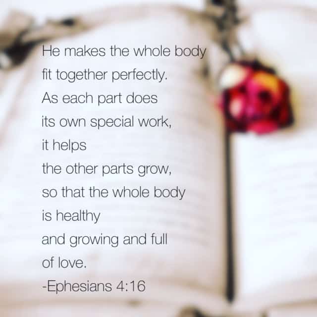 Christ as the head leads us to grow in love. When each part of the body listens to the Spirit living inside of us, then there is unity. Oh the power of his love!!#truelove #biblereading