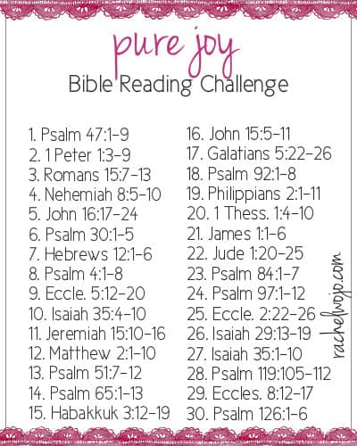 pure joy bible reading plan