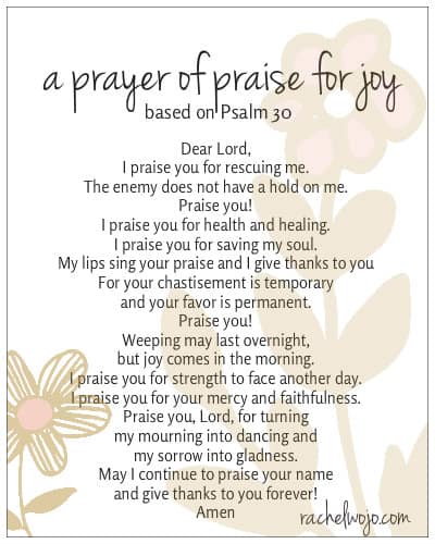 prayer of praise for joy