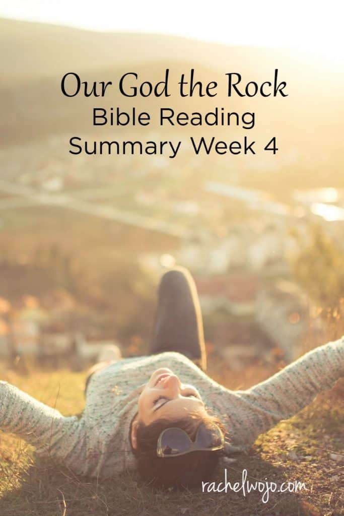 Hey there Friends! I've already received a couple emails from you asking for the November Bible reading challenge! Let's wrap up the Our God the Rock Bible reading summary week 4 and get it posted, then I'll release the November challenge, which I know you're going to love. Our God the Rock has met me right where I'm at this month. I know it seems I say that every month, but isn't it so cool how God uses His Word in such a unique way to bless our hearts in the moment? Check out this week's summary and I'll come back after tomorrow and add the last passage in for the month