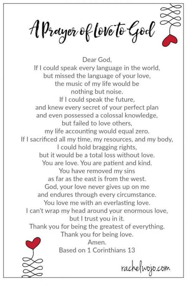A Prayer of Love to God - RachelWojo.com