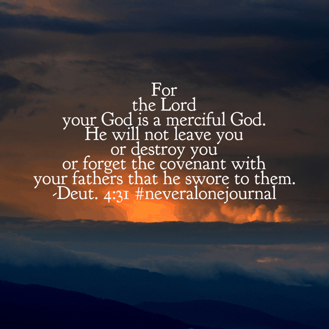 Over and over, the words of promise were repeated to the children of Israel. The Lord will be with you. He will never leave you. He is still with us today and his promises have never failed. Make it a fantastic Friday knowing that your God goes before you and is with you! #neveralonejournal #biblereadingplan #biblereading PS: I was ahead a day yesterday so this verse belongs with yesterday's scheduled reading. ? I promise I will get my act together. It's the kids last day of school today. So thankful!