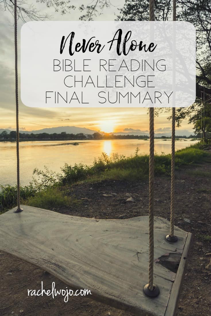 Never Alone Bible Reading Challenge Final Summary