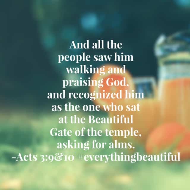 The beggar's transformation at the Gate Beautiful was so great that "...they were filled with wonder and amazement at what had happened to him." Jesus, may your beauty shine through our lives today in the same way. Don't miss today's #biblereading ! Day 12 #biblereadingplan