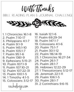 With Thanks Bible Reading Plan & Journal Challenge - Rachel Wojo