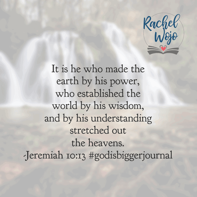 The Lord who established the heavens and earth is still in control of it. So this Monday, when things feel messy, remember that the Creator has never left His creation and He is with you every moment! #godisbiggerjournal#biblereadingplan
