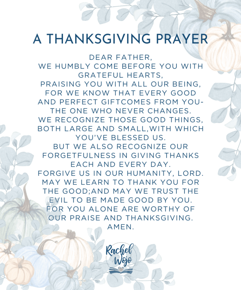 A Prayer of Thanksgiving - Rachel Wojo